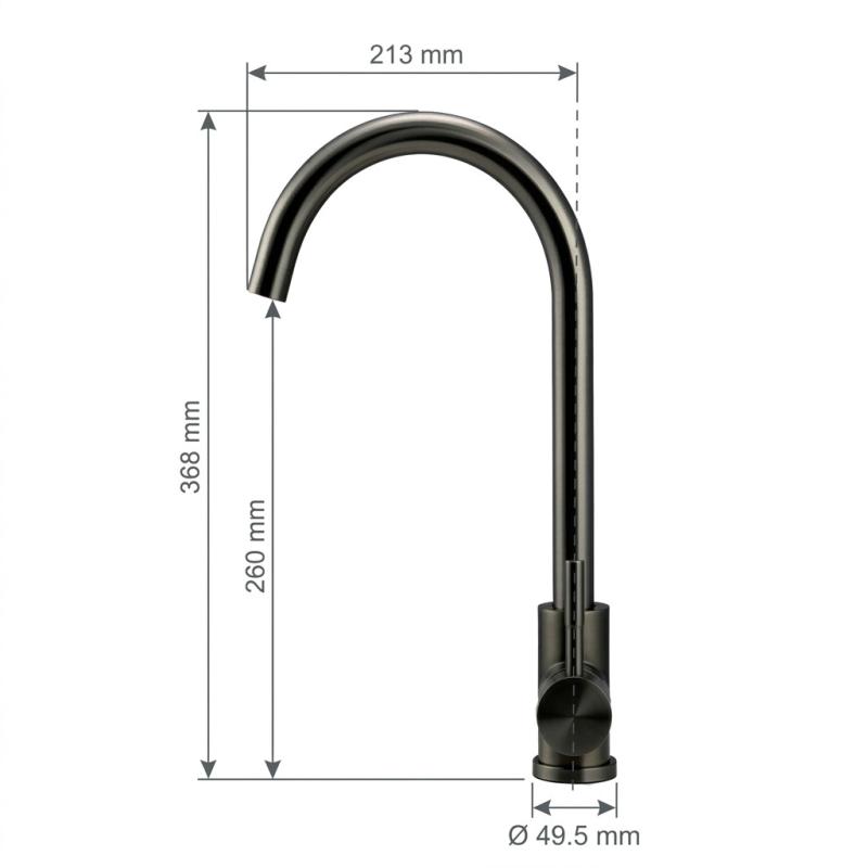 Pure.Sink Elite Steel Stream keukenkraan PVD Gun metal PS8044-61